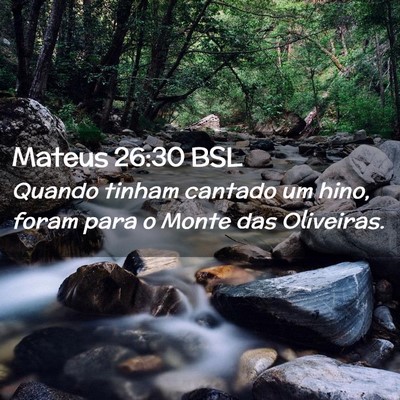Picture 02 - Mateus 26:30 BSL - Quando tinham cantado um hino, foram para o Monte - Bible Verse Picture