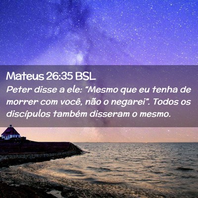 Picture 02 - Mateus 26:35 BSL - Peter disse a ele: “Mesmo que eu tenha de - Bible Verse Picture