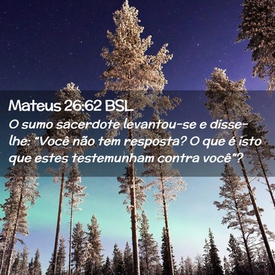 Picture 02 - Mateus 26:62 BSL - O sumo sacerdote levantou-se e disse-lhe: - Bible Verse Picture