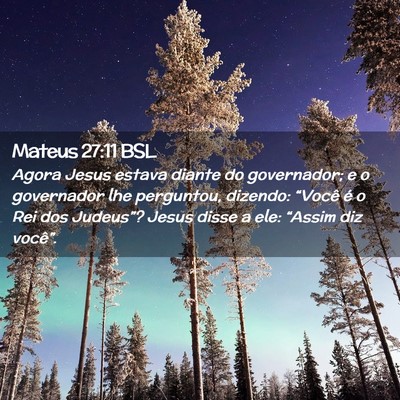 Picture 02 - Mateus 27:11 BSL - Agora Jesus estava diante do governador; e o - Bible Verse Picture