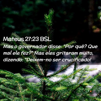 Picture 02 - Mateus 27:23 BSL - Mas o governador disse: “Por quê? Que mal ele - Bible Verse Picture