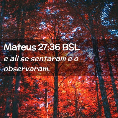 Picture 02 - Mateus 27:36 BSL - e ali se sentaram e o - Bible Verse Picture