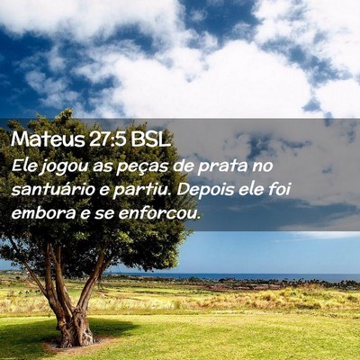 Picture 02 - Mateus 27:5 BSL - Ele jogou as peças de prata no santuário e - Bible Verse Picture