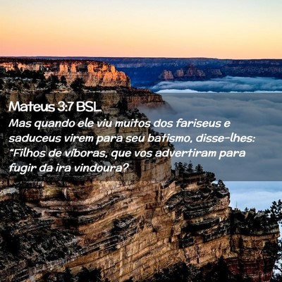 Picture 02 - Mateus 3:7 BSL - Mas quando ele viu muitos dos fariseus e saduceus - Bible Verse Picture