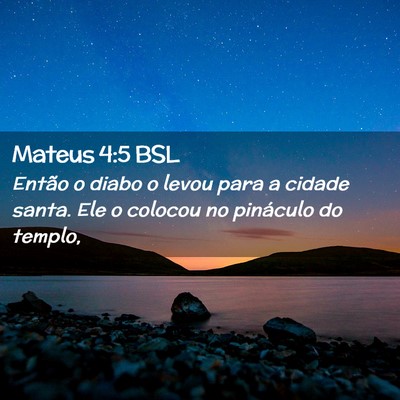 Picture 02 - Mateus 4:5 BSL - Então o diabo o levou para a cidade santa. Ele o - Bible Verse Picture