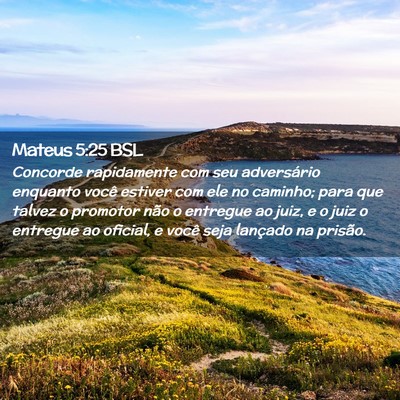 Picture 02 - Mateus 5:25 BSL - Concorde rapidamente com seu adversário enquanto - Bible Verse Picture