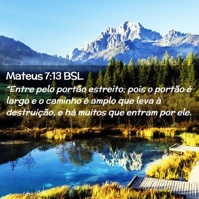 Picture 02 - Mateus 7:13 BSL - “Entre pelo portão estreito; pois o portão é - Bible Verse Picture