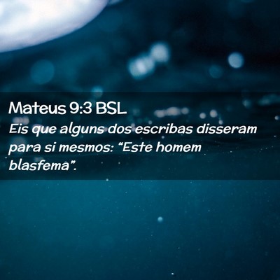 Picture 02 - Mateus 9:3 BSL - Eis que alguns dos escribas disseram para si - Bible Verse Picture