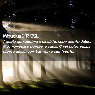 Picture 02 - Miquéias 2:13 BSL - Aquele que quebra o caminho sobe diante deles. - Bible Verse Picture