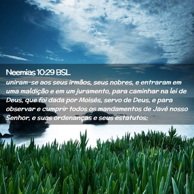 Picture 02 - Neemias 10:29 BSL - uniram-se aos seus irmãos, seus nobres, e - Bible Verse Picture