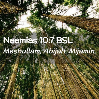 Picture 02 - Neemias 10:7 BSL - Meshullam, Abijah, - Bible Verse Picture
