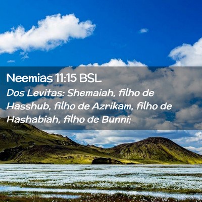 Picture 02 - Neemias 11:15 BSL - Dos Levitas: Shemaiah, filho de Hasshub, filho de - Bible Verse Picture