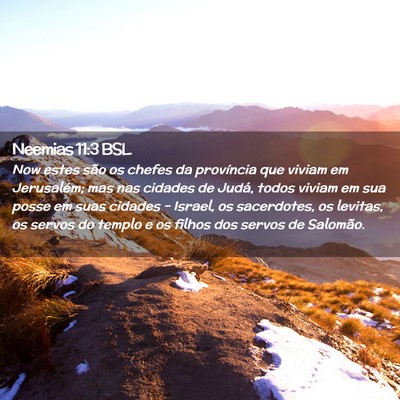 Picture 02 - Neemias 11:3 BSL - Now estes são os chefes da província que viviam - Bible Verse Picture