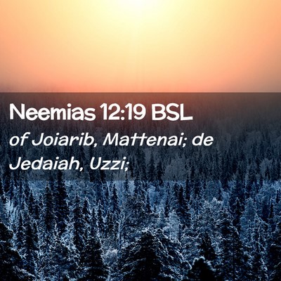 Picture 02 - Neemias 12:19 BSL - of Joiarib, Mattenai; de Jedaiah, - Bible Verse Picture