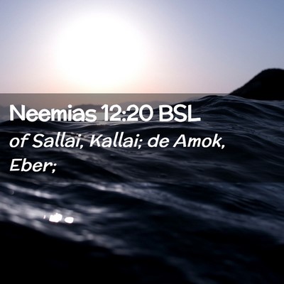 Picture 02 - Neemias 12:20 BSL - of Sallai, Kallai; de Amok, - Bible Verse Picture