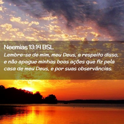 Picture 02 - Neemias 13:14 BSL - Lembre-se de mim, meu Deus, a respeito disso, e - Bible Verse Picture