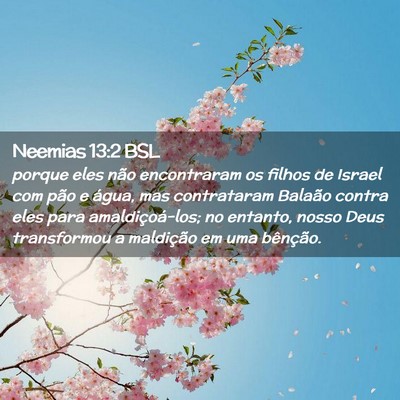 Picture 02 - Neemias 13:2 BSL - porque eles não encontraram os filhos de Israel - Bible Verse Picture