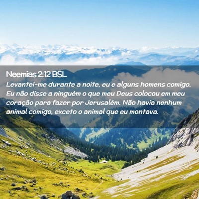 Picture 02 - Neemias 2:12 BSL - Levantei-me durante a noite, eu e alguns homens - Bible Verse Picture
