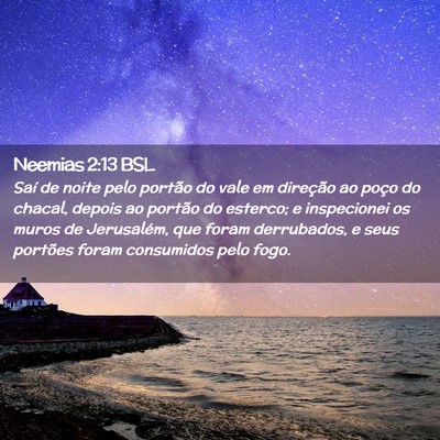 Picture 02 - Neemias 2:13 BSL - Saí de noite pelo portão do vale em direção - Bible Verse Picture