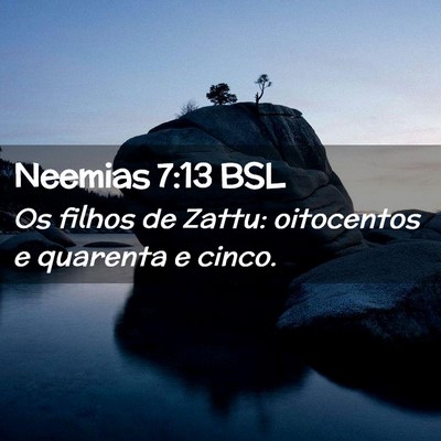 Picture 02 - Neemias 7:13 BSL - Os filhos de Zattu: oitocentos e quarenta e - Bible Verse Picture