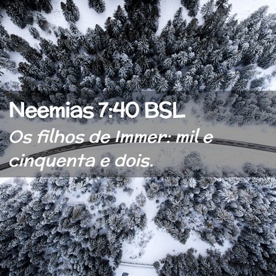 Picture 02 - Neemias 7:40 BSL - Os filhos de Immer: mil e cinquenta e - Bible Verse Picture