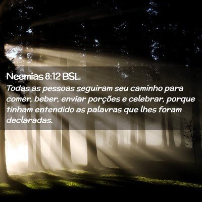 Picture 02 - Neemias 8:12 BSL - Todas as pessoas seguiram seu caminho para comer, - Bible Verse Picture