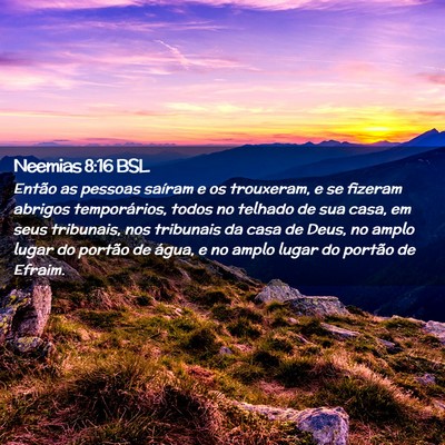 Picture 02 - Neemias 8:16 BSL - Então as pessoas saíram e os trouxeram, e se - Bible Verse Picture