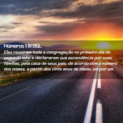 Picture 02 - Números 1:18 BSL - Eles reuniram toda a congregação no primeiro - Bible Verse Picture