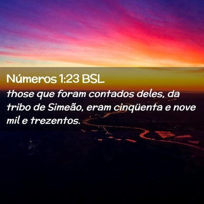 Picture 02 - Números 1:23 BSL - those que foram contados deles, da tribo de - Bible Verse Picture