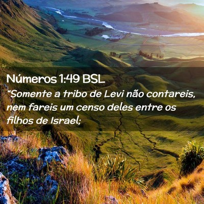 Picture 02 - Números 1:49 BSL - “Somente a tribo de Levi não contareis, nem - Bible Verse Picture
