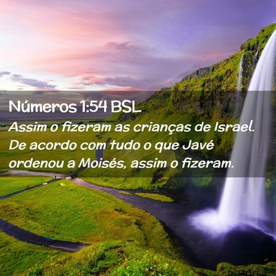 Picture 02 - Números 1:54 BSL - Assim o fizeram as crianças de Israel. De acordo - Bible Verse Picture