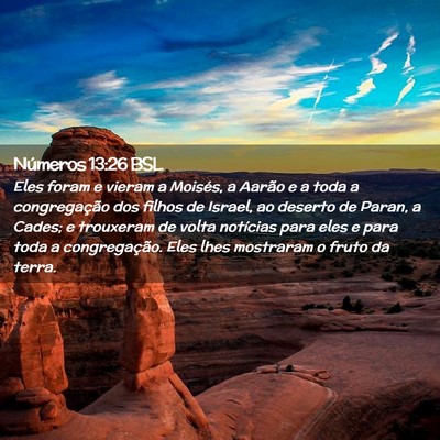 Picture 02 - Números 13:26 BSL - Eles foram e vieram a Moisés, a Aarão e a toda - Bible Verse Picture