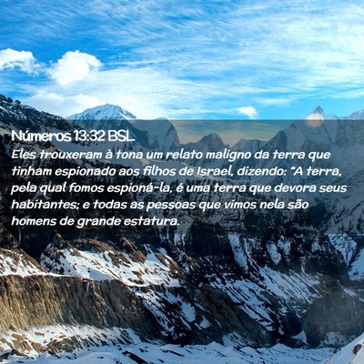 Picture 02 - Números 13:32 BSL - Eles trouxeram à tona um relato maligno da terra - Bible Verse Picture