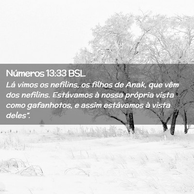 Picture 02 - Números 13:33 BSL - Lá vimos os nefilins, os filhos de Anak, que - Bible Verse Picture
