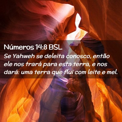 Picture 02 - Números 14:8 BSL - Se Yahweh se deleita conosco, então ele nos - Bible Verse Picture