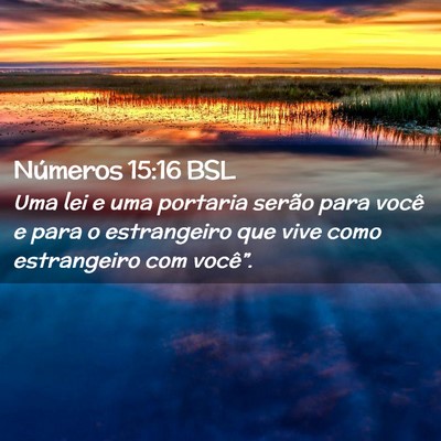 Picture 02 - Números 15:16 BSL - Uma lei e uma portaria serão para você e para o - Bible Verse Picture