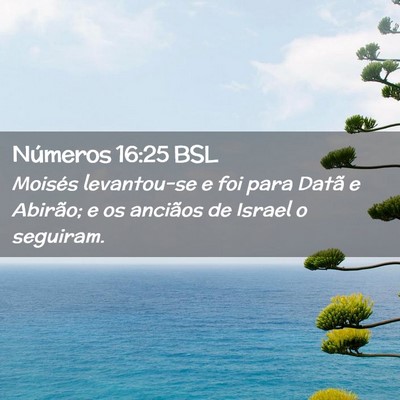 Picture 02 - Números 16:25 BSL - Moisés levantou-se e foi para Datã e Abirão; e - Bible Verse Picture