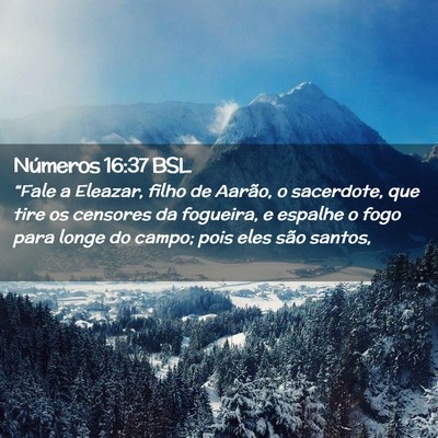 Picture 02 - Números 16:37 BSL - “Fale a Eleazar, filho de Aarão, o sacerdote, - Bible Verse Picture