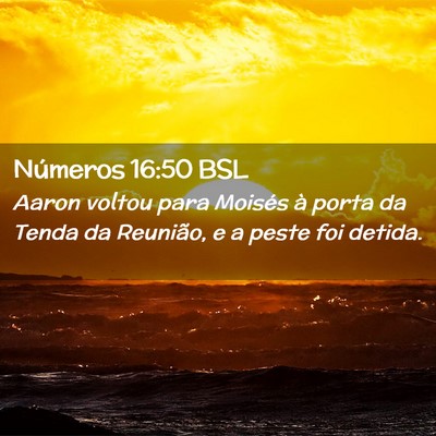 Picture 02 - Números 16:50 BSL - Aaron voltou para Moisés à porta da Tenda da - Bible Verse Picture