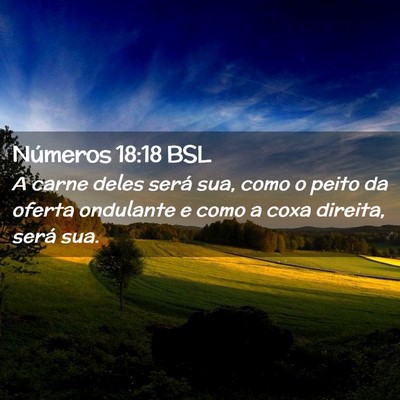Picture 02 - Números 18:18 BSL - A carne deles será sua, como o peito da oferta - Bible Verse Picture