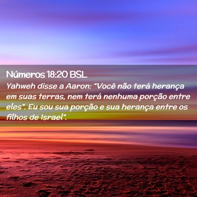 Picture 02 - Números 18:20 BSL - Yahweh disse a Aaron: “Você não terá - Bible Verse Picture