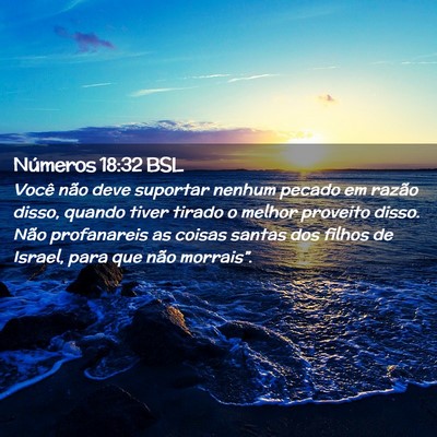 Picture 02 - Números 18:32 BSL - Você não deve suportar nenhum pecado em razão - Bible Verse Picture