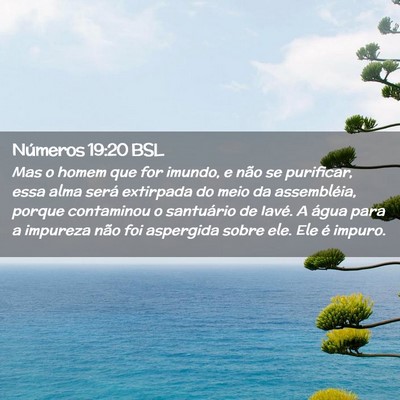 Picture 02 - Números 19:20 BSL - Mas o homem que for imundo, e não se purificar, - Bible Verse Picture