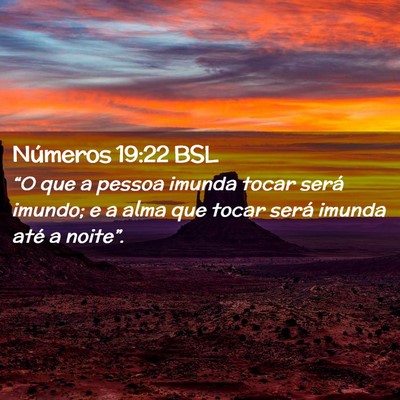Picture 02 - Números 19:22 BSL - “O que a pessoa imunda tocar será imundo; e a - Bible Verse Picture