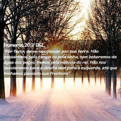 Picture 02 - Números 20:17 BSL - “Por favor, deixe-nos passar por sua terra. - Bible Verse Picture