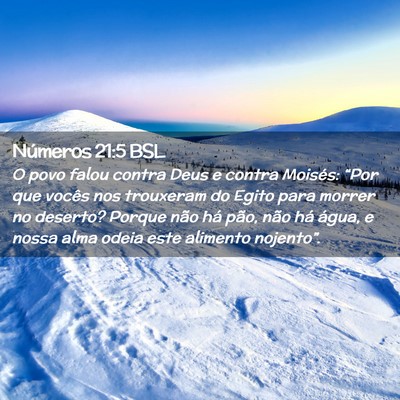Picture 02 - Números 21:5 BSL - O povo falou contra Deus e contra Moisés: “Por - Bible Verse Picture