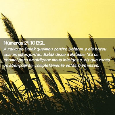 Picture 02 - Números 24:10 BSL - A raiva de Balak queimou contra Balaam, e ele - Bible Verse Picture