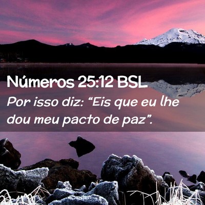 Picture 02 - Números 25:12 BSL - Por isso diz: “Eis que eu lhe dou meu pacto de - Bible Verse Picture