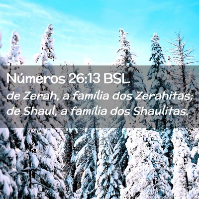 Picture 02 - Números 26:13 BSL - de Zerah, a família dos Zerahitas; de Shaul, a - Bible Verse Picture