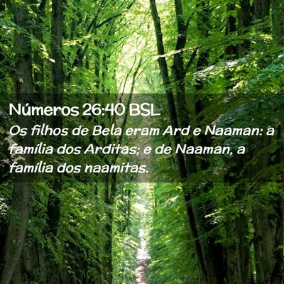 Picture 02 - Números 26:40 BSL - Os filhos de Bela eram Ard e Naaman: a família - Bible Verse Picture